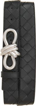 Bottega Veneta Knot Buckle Intrecciato Belt