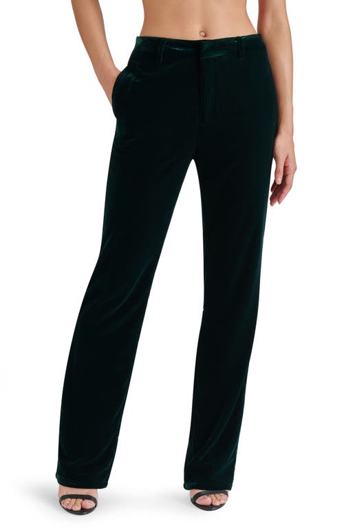 Steve Madden Mercer Velvet Straight Leg Pants in Winter Pine 