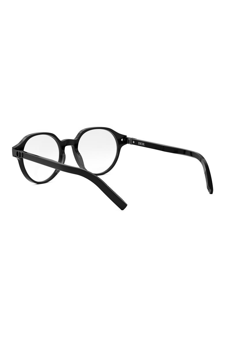 'CD IconO R1I 51mm Geometric Eyeglasses, Alternate, color, SHINY BLACK
