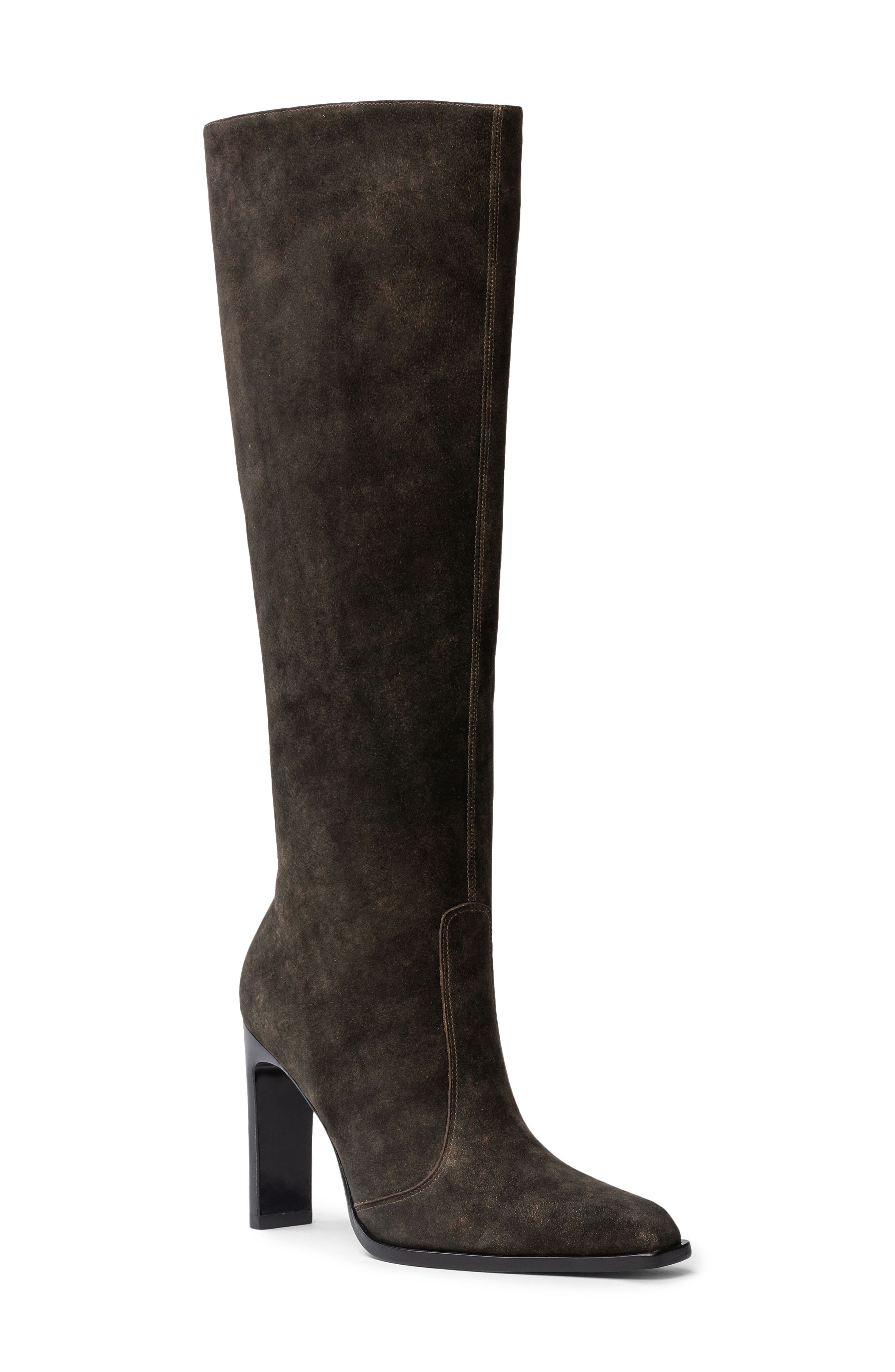 BLACK SUEDE STUDIO Grand Tall Boot, Main, color, Dark Brown
