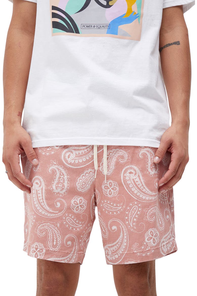 Reed Paisley Twill Swim Trunks, Alternate, color, PINK