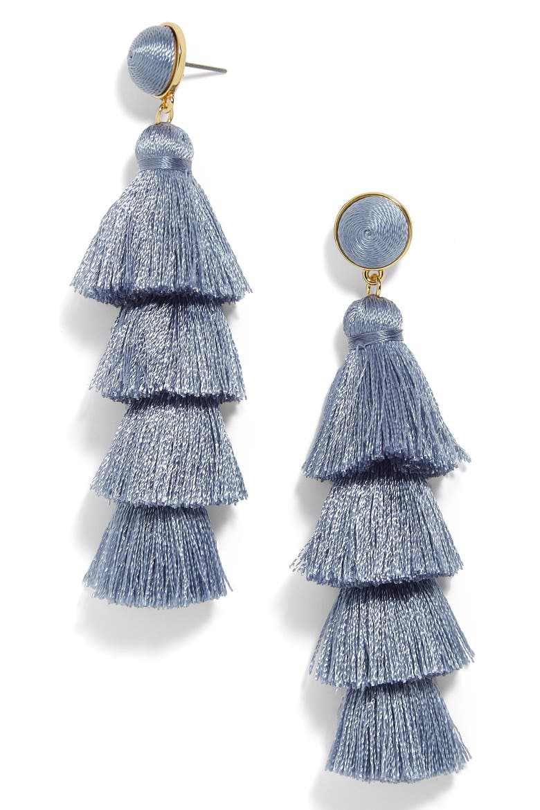 Gabriela Fringe Earrings, Main, color, BLUE