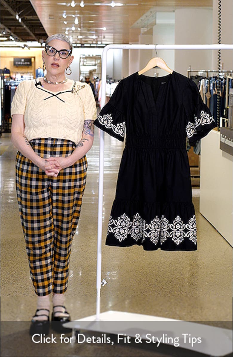 Embroidered Smocked Waist Dress, sales video thumbnail