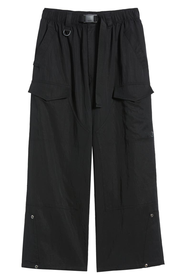 Belted Washed Twill Pants, Alternate, color, BLACK
