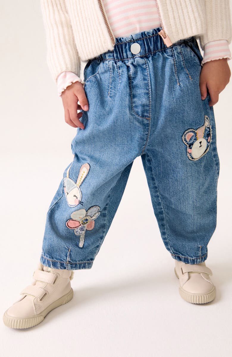 NEXT Kids' Character Patch Straight Leg Jeans, Alternate, color, 