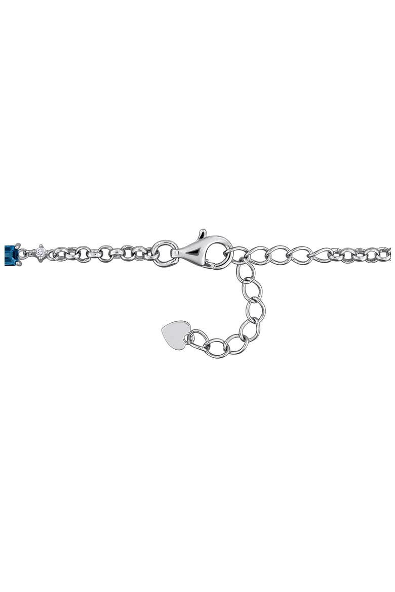 London Blue Topaz & White Topaz Station Bracelet, Alternate, color, BLUE