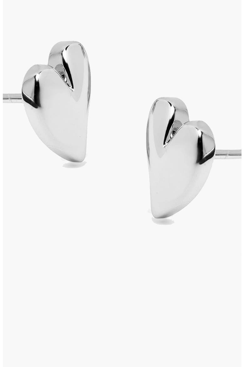 Mini Heart Stud Earrings, Alternate, color, Silver