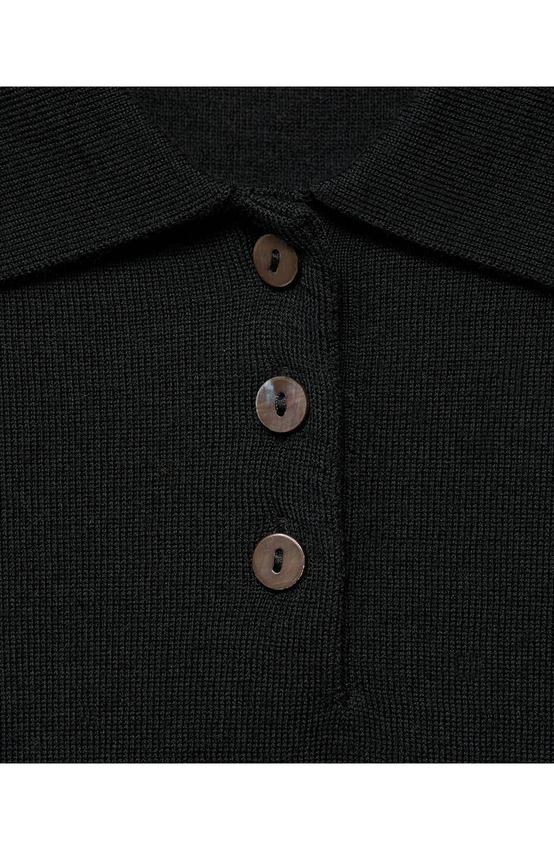 MANGO Selection Wool Sweater Polo, Alternate, color, Black