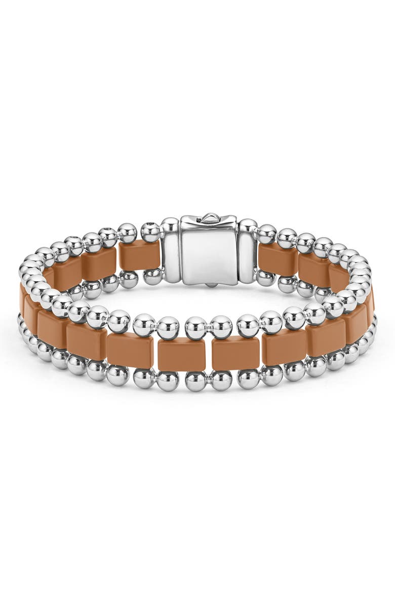 LAGOS Men's Anthem Ceramic Link Bracelet, Main, color, Tan