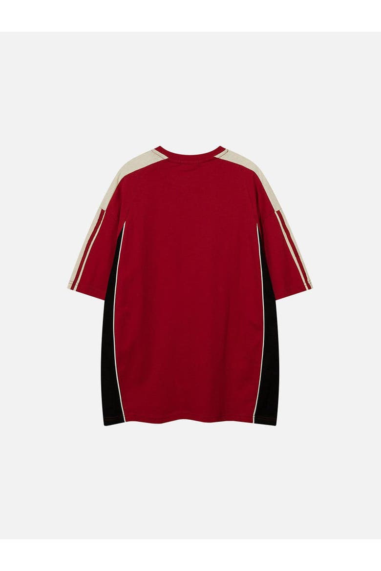 Color Block Speedway Tee, Alternate, color, Red