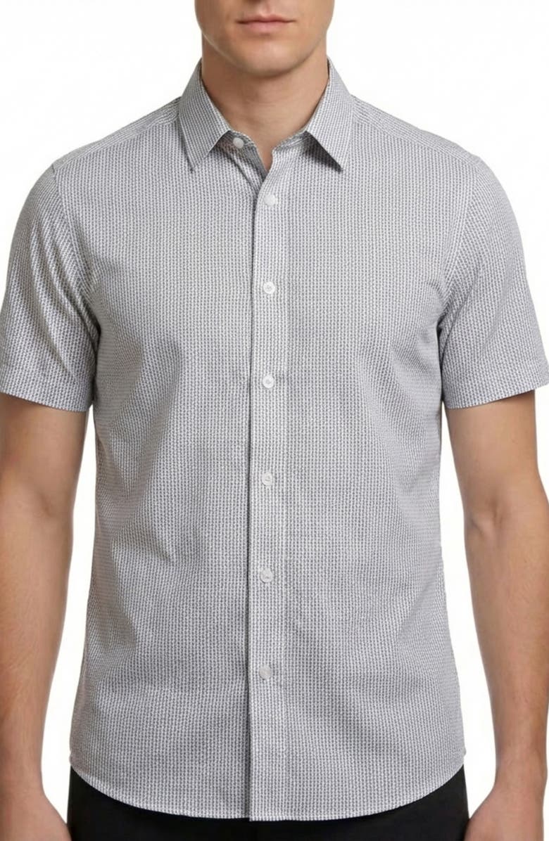 Report Collection Short Sleeve Stretch Button-Up Shirt, Main, color, 