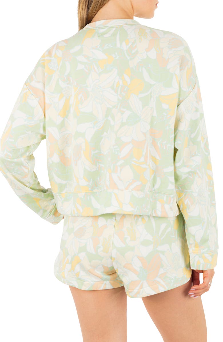 Hurley Safari Floral Boxy Crewneck Sweatshrit, Alternate, color, Spray