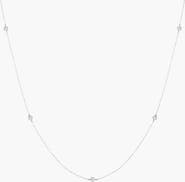 Aurate Lab Grown White Sapphire Station Necklace