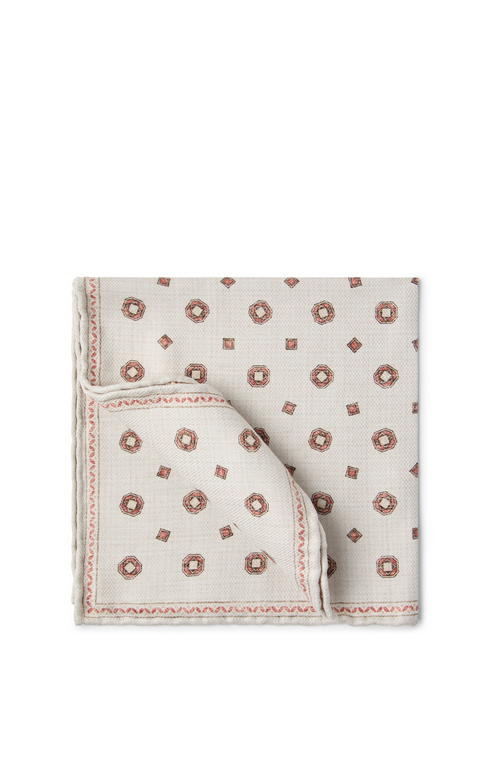 Brunello Cucinelli Double-face Pocket Square In Butter