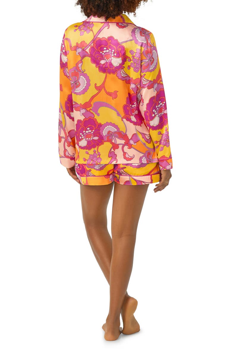 x Trina Turk Print Silk Short Pajamas, Alternate, color, APACHE BLOOM