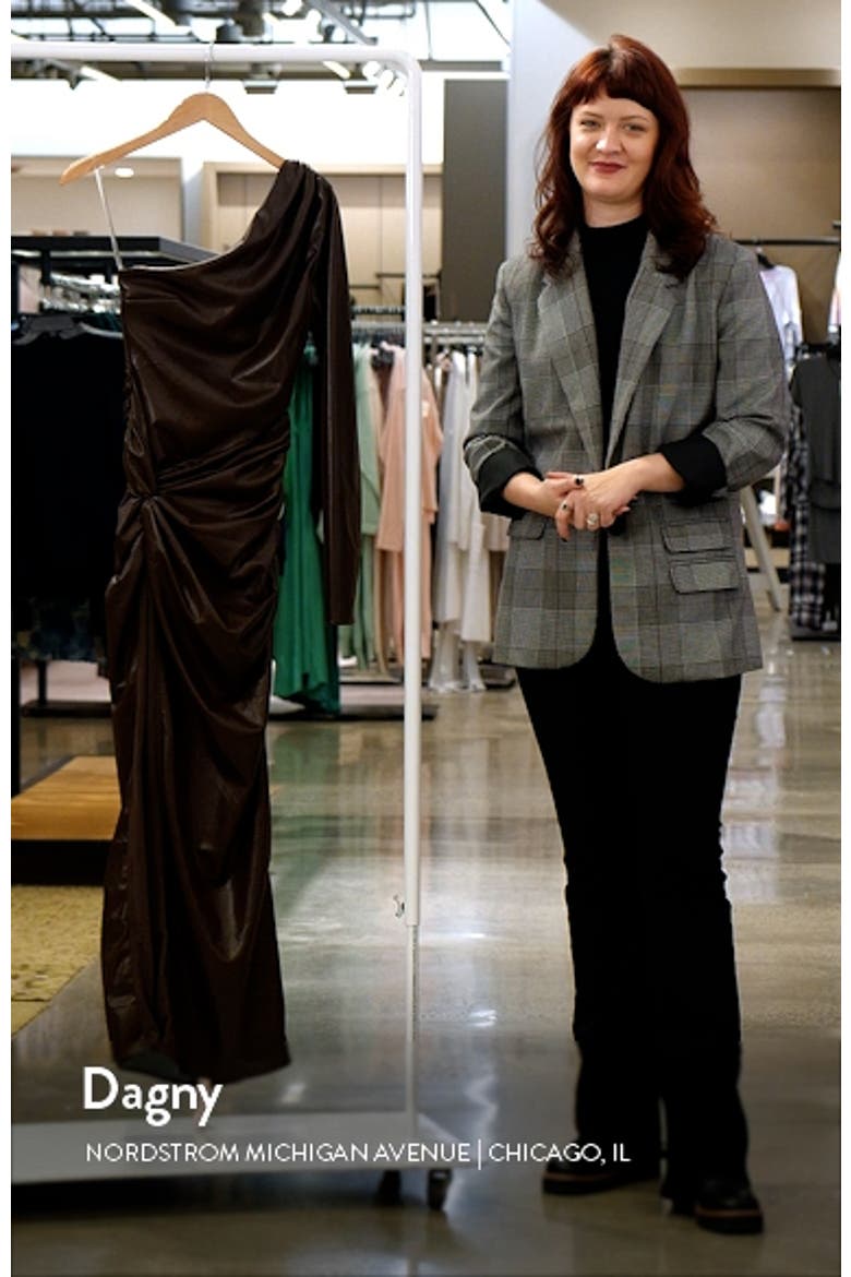 Octavia One-Shoulder Faux Leather Dress video