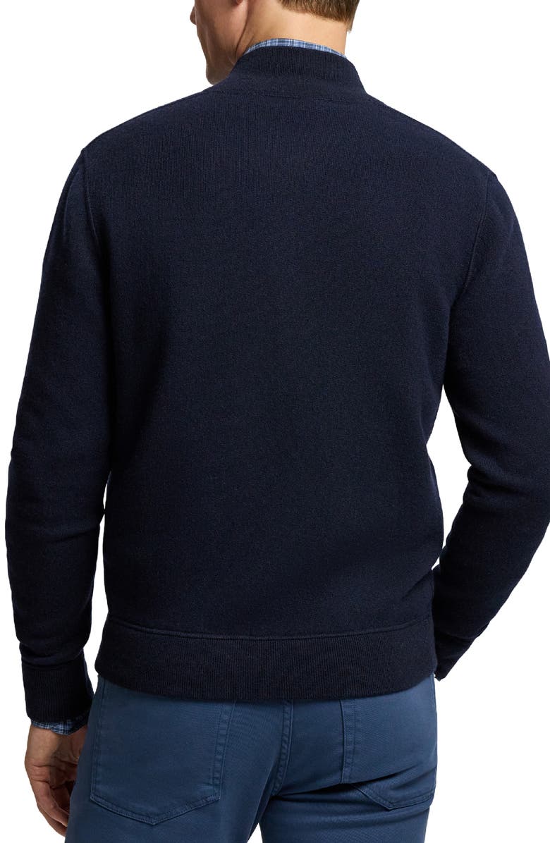 Ralph Lauren Purple Label Cashmere French Terry Zip Cardigan, Alternate, color, Dark Navy