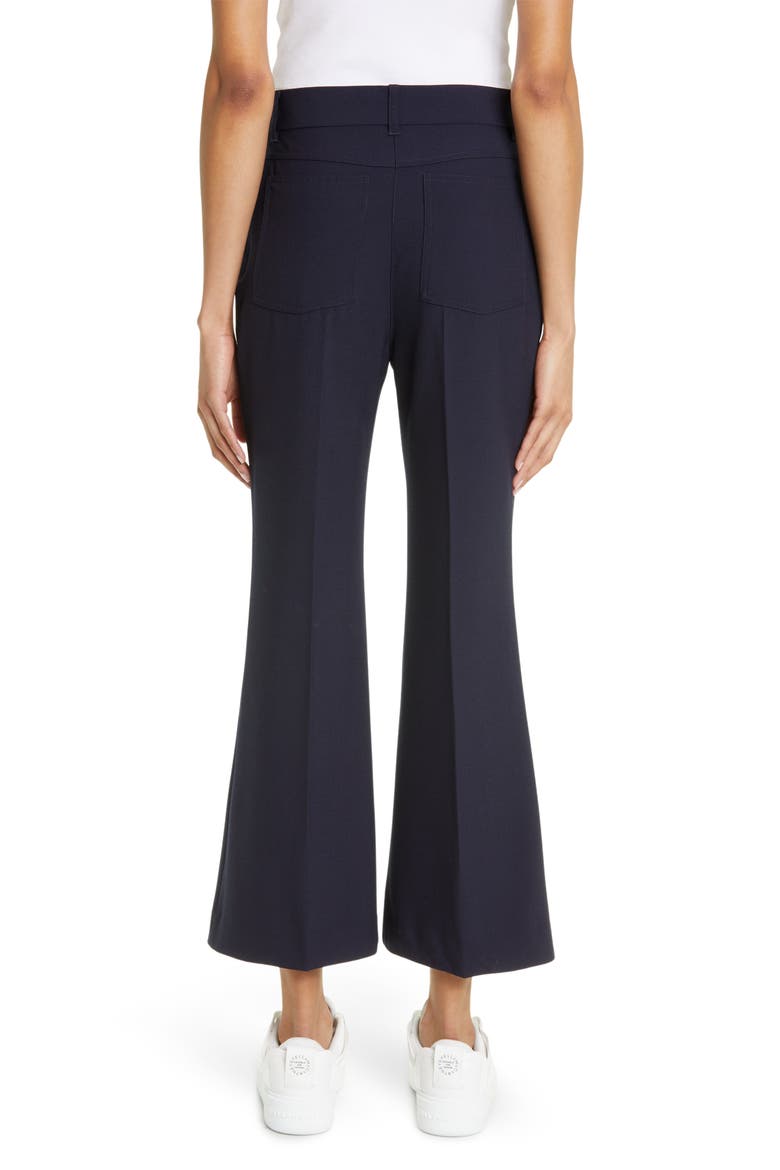 Twill Crop Flare Trousers, Alternate, color, 4101 - INK