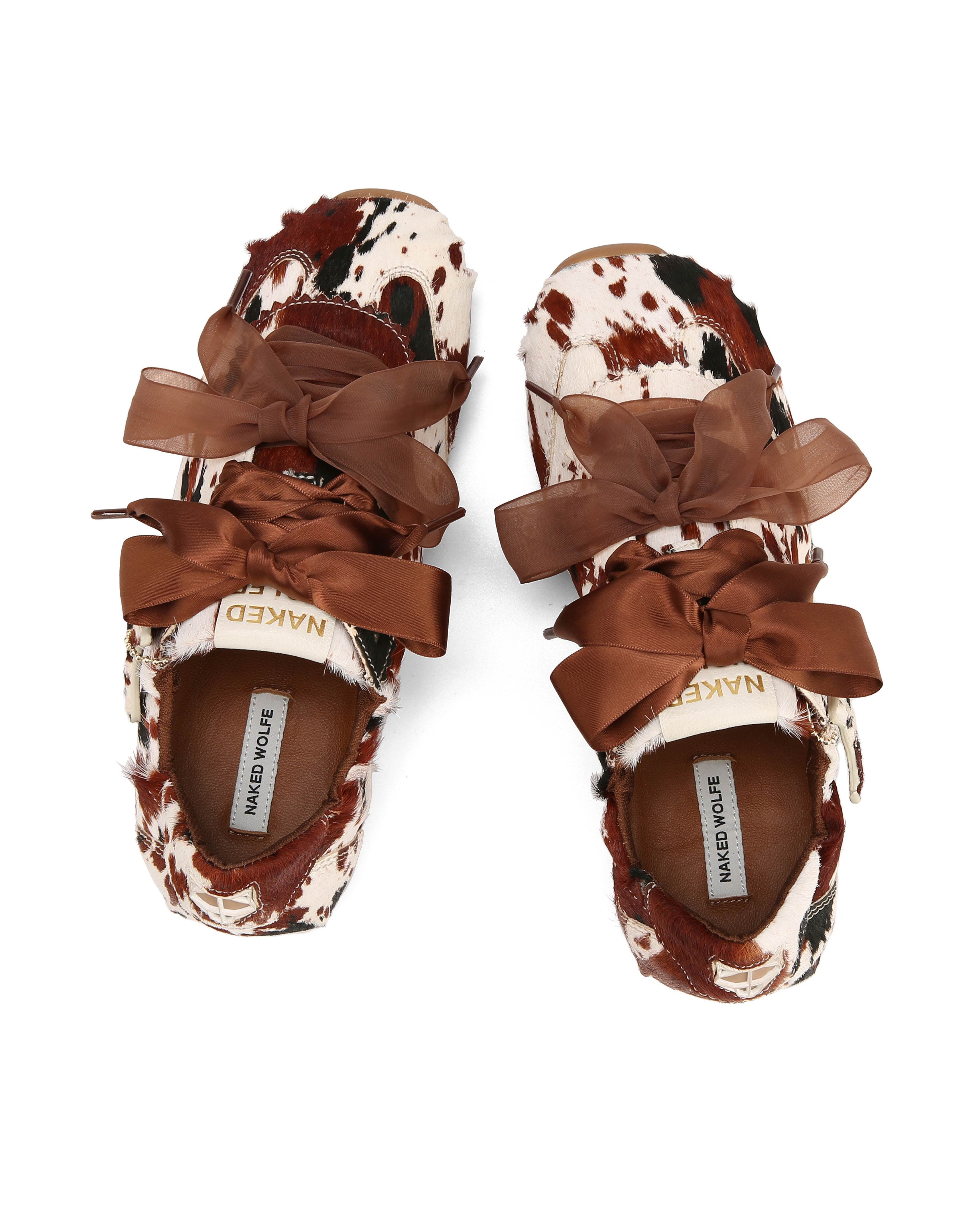 Naked Wolfe Adorable Satin Sneaker, Alternate, color, Cow