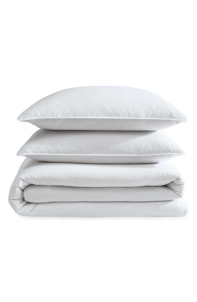 Calvin Klein Soft Linen Blend Duvet Cover & Shams Set, Main, color, White