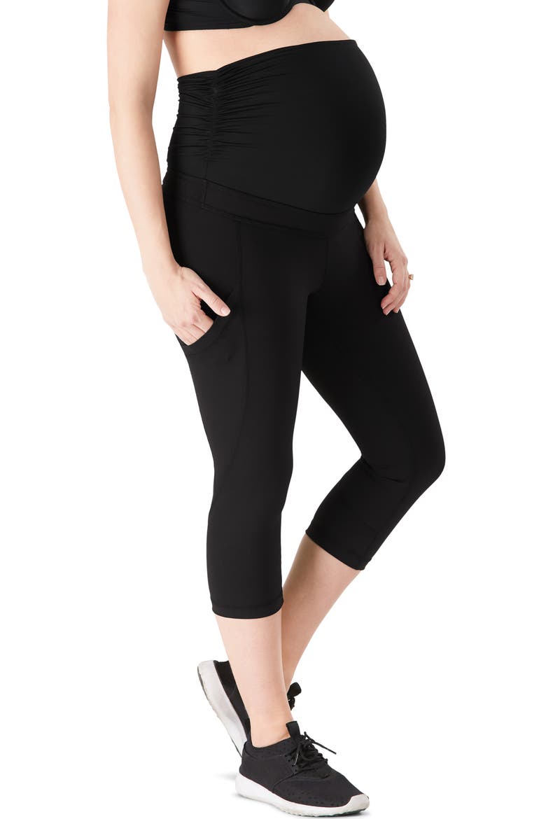 ActiveSupport® Power Capri Maternity Leggings, Main, color, BLACK