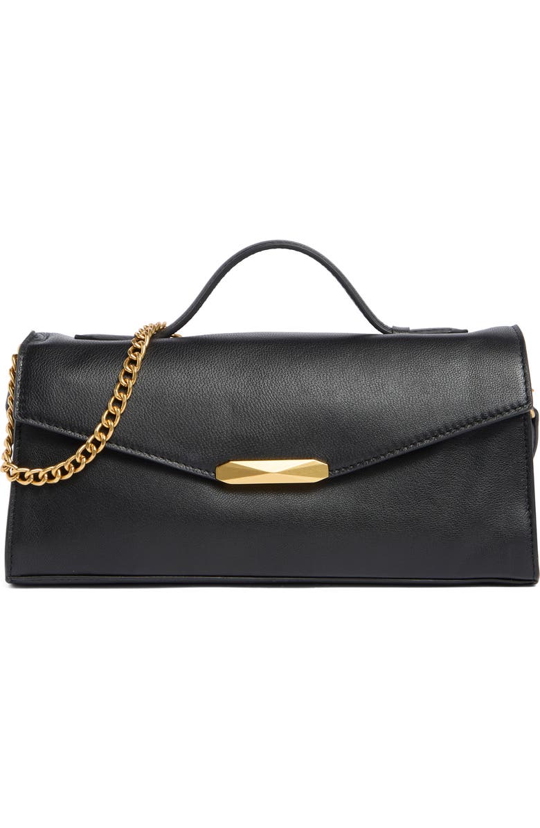 Vince Camuto Stehf Top Handle Leather Bag, Main, color, Black Smooth