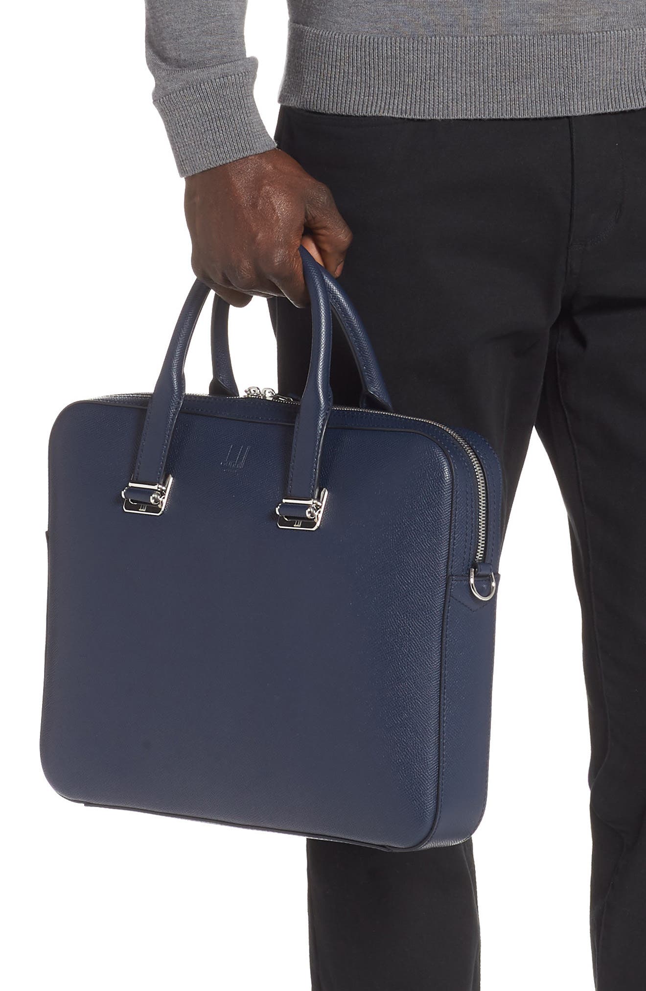 Dunhill Cadogan Leather Single Document Case, Alternate, color, 