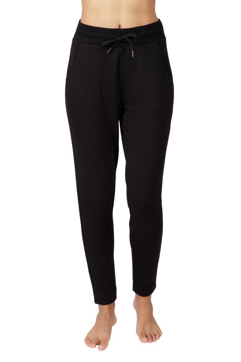 Terry Brushed Fleece Lined Jogger, Main, color, BLACK