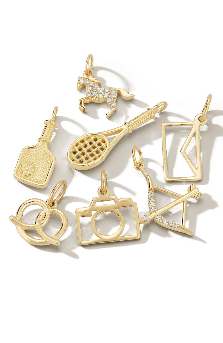 Ember Fine Jewelry 14K Yellow Gold Envelope Charm Beaded Necklace, Alternate, color, Gold/Onyx