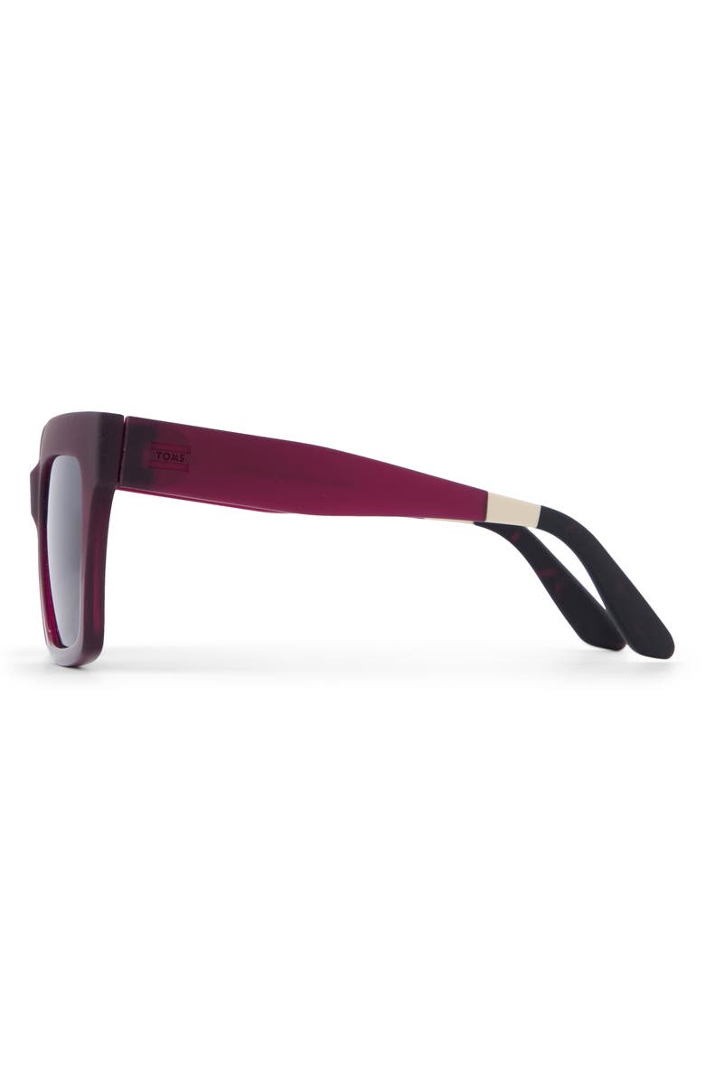 TOMS Adelaide 52mm Gradient Square Sunglasses, Alternate, color, Midnight Plum Crystal Fade
