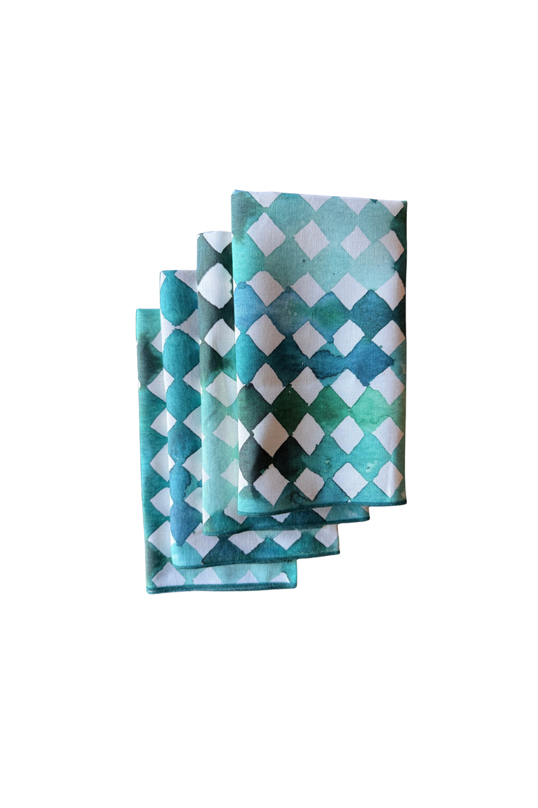 Blue Diamond Napkin Set of 4, Main, color, Blue