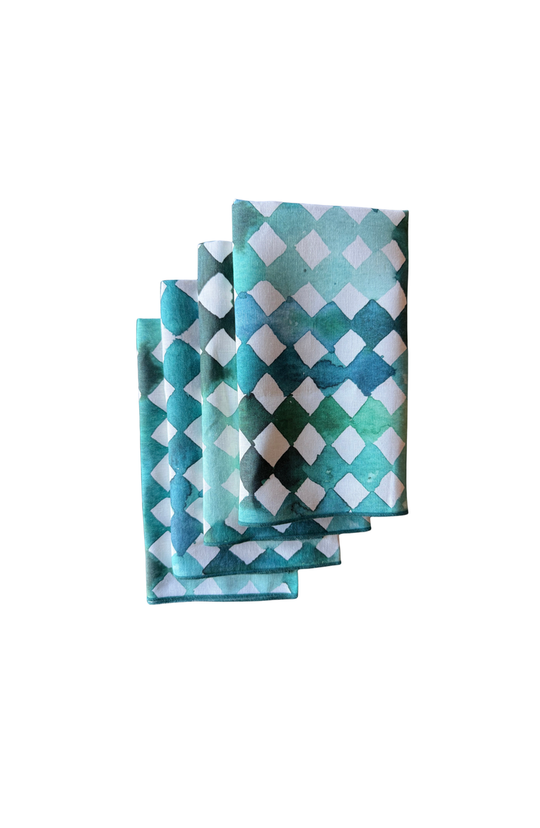 Goldie Home Blue Diamond Napkin Set of 4, Main, color, Blue