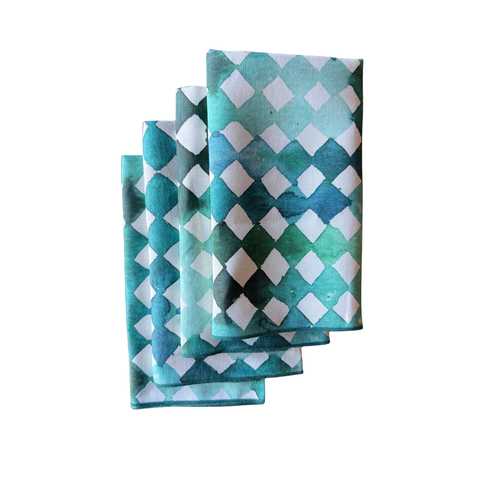 Blue Diamond Napkin Set of 4