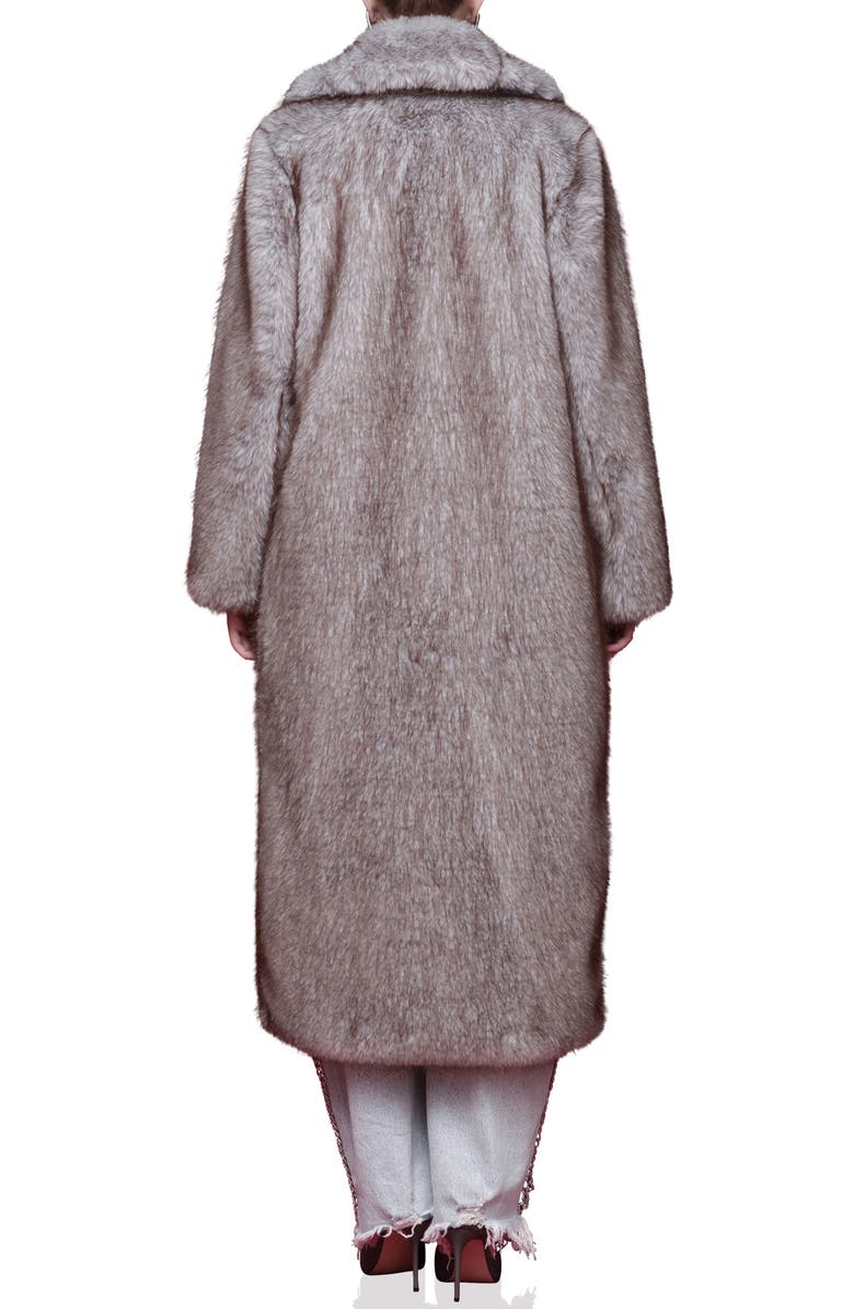 Avec Les Filles Faux Fur Longline Coat, Alternate, color, Sky