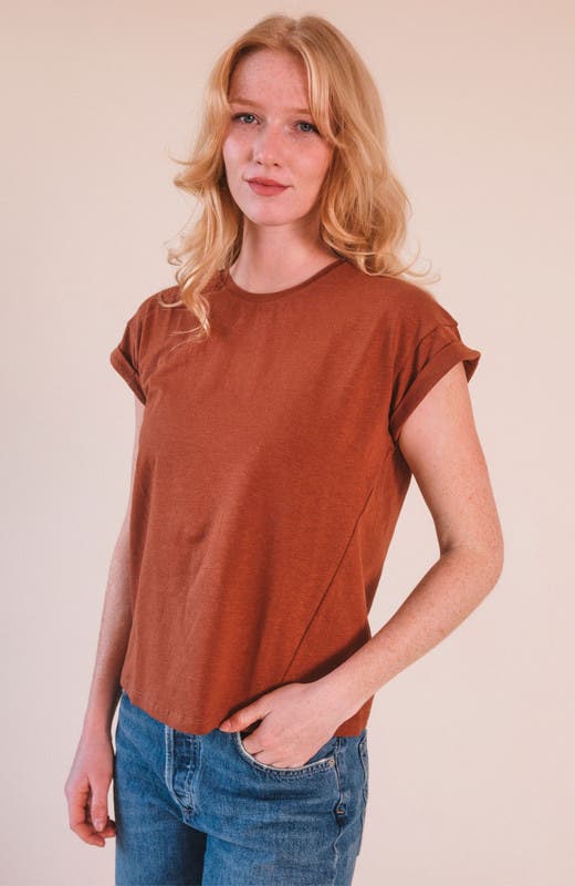 Jane Cuffed Hemp Tee - image 2