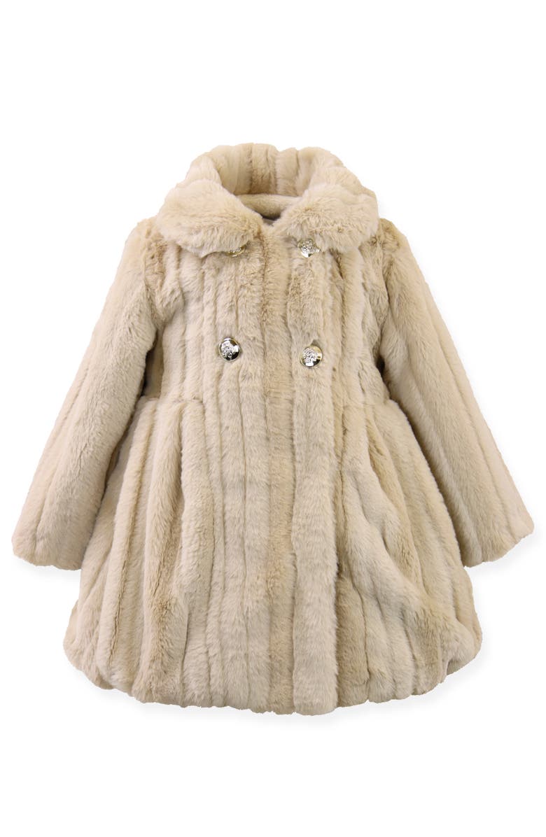 Widgeon Faux Fur Balloon Coat, Alternate, color, Gold Mink Stripe