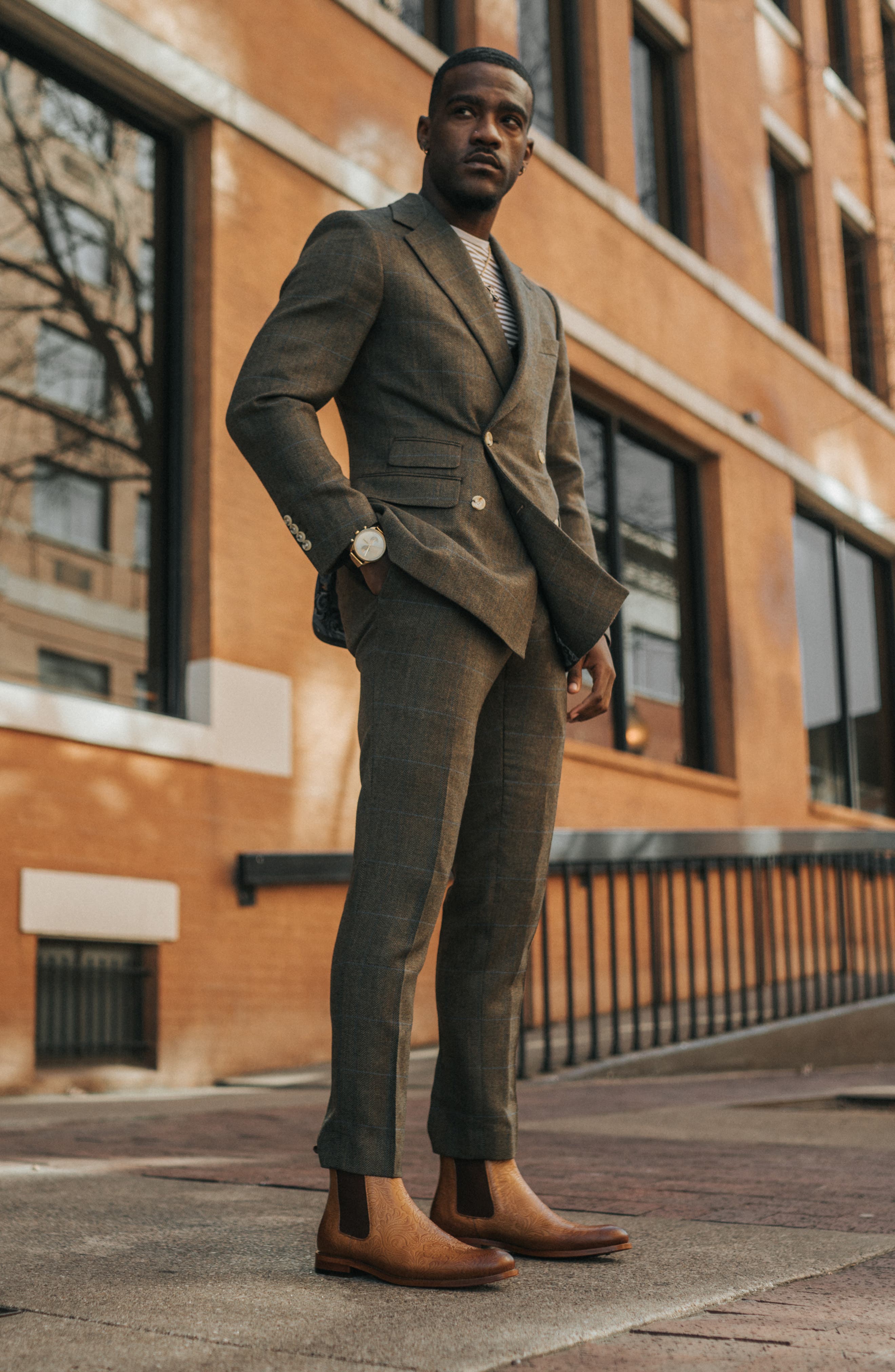 TAFT Jude Embossed Chelsea Boot, Alternate, color, 