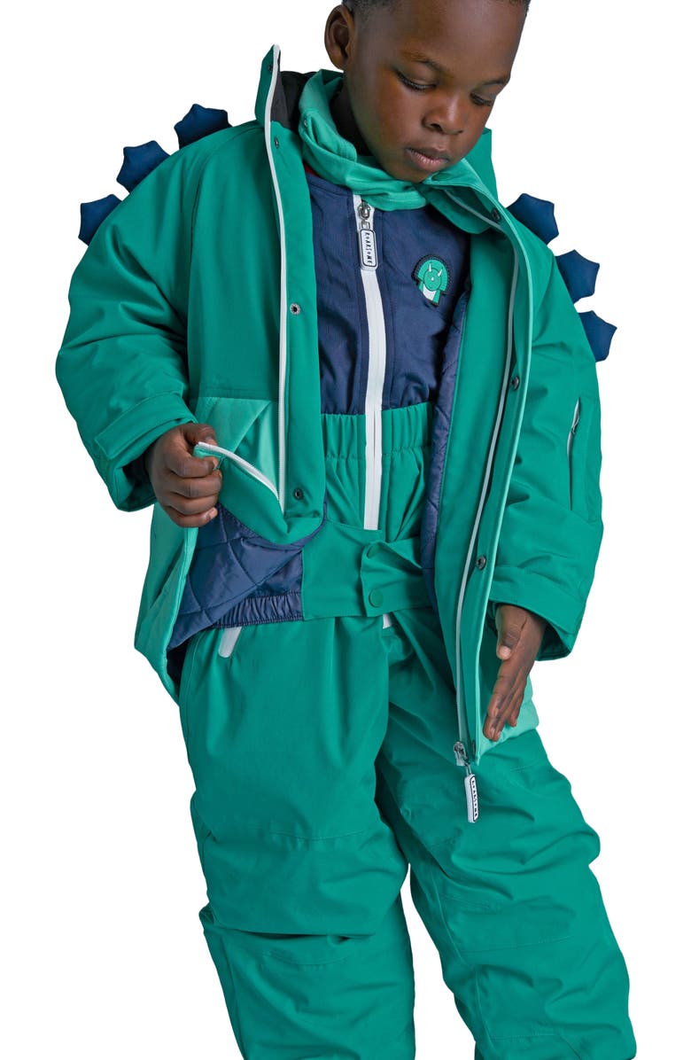Roarsome Spike the Dinosaur Ski Pants, Alternate, color, Green