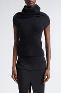 Rick Owens Crater Alpaca & Wool Blend Funnel Neck Sweater