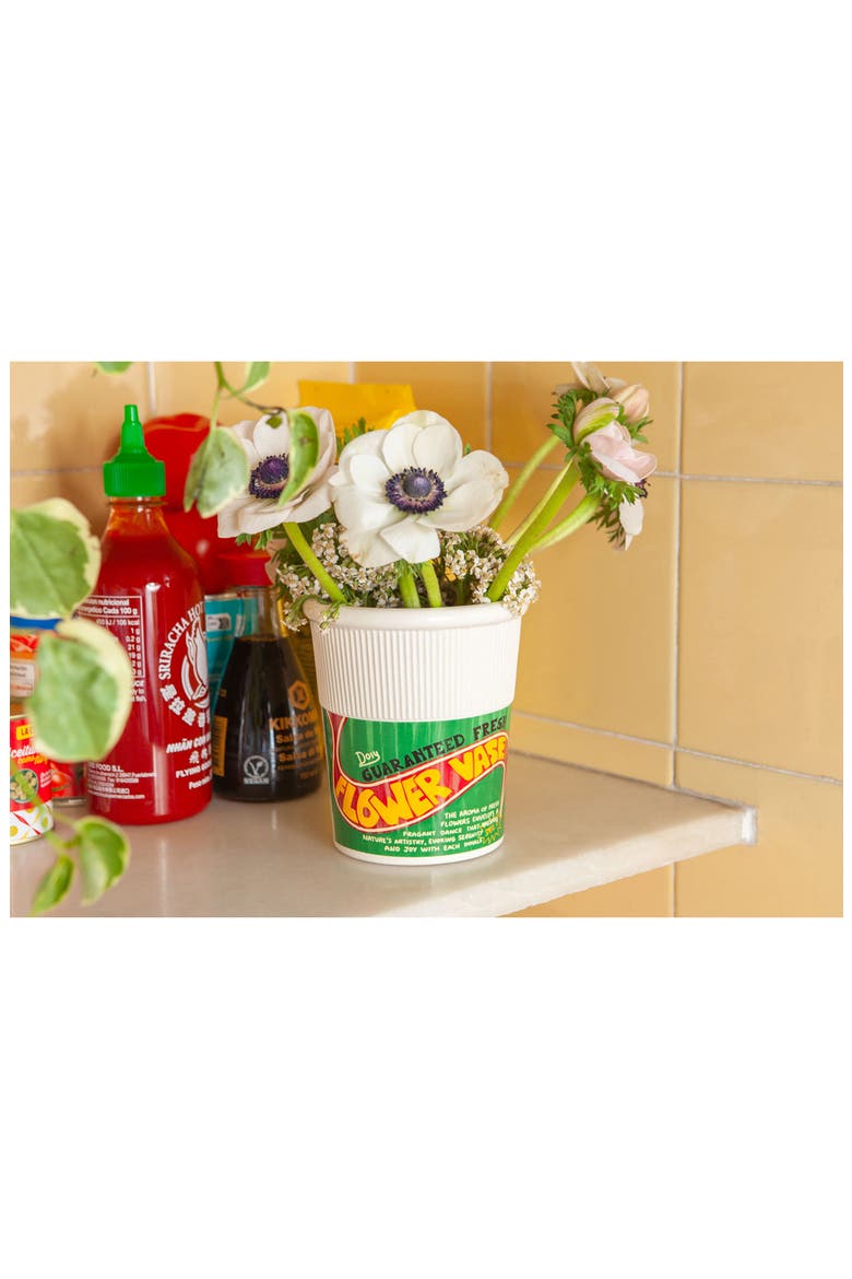 Noodle Pot Ceramic Vase, Alternate, color, GREEN