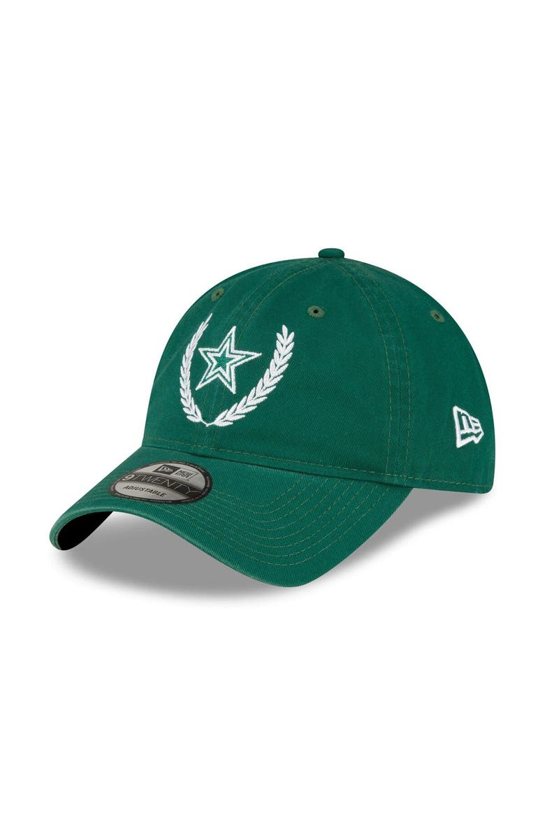 New Era Men's New Era Kelly Green Dallas Cowboys Leaves 9TWENTY Adjustable Hat, Main, color, 