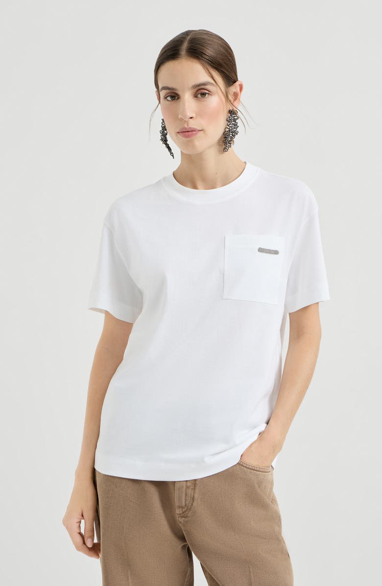 Brunello Cucinelli Cotton jersey T-shirt, Alternate, color, White