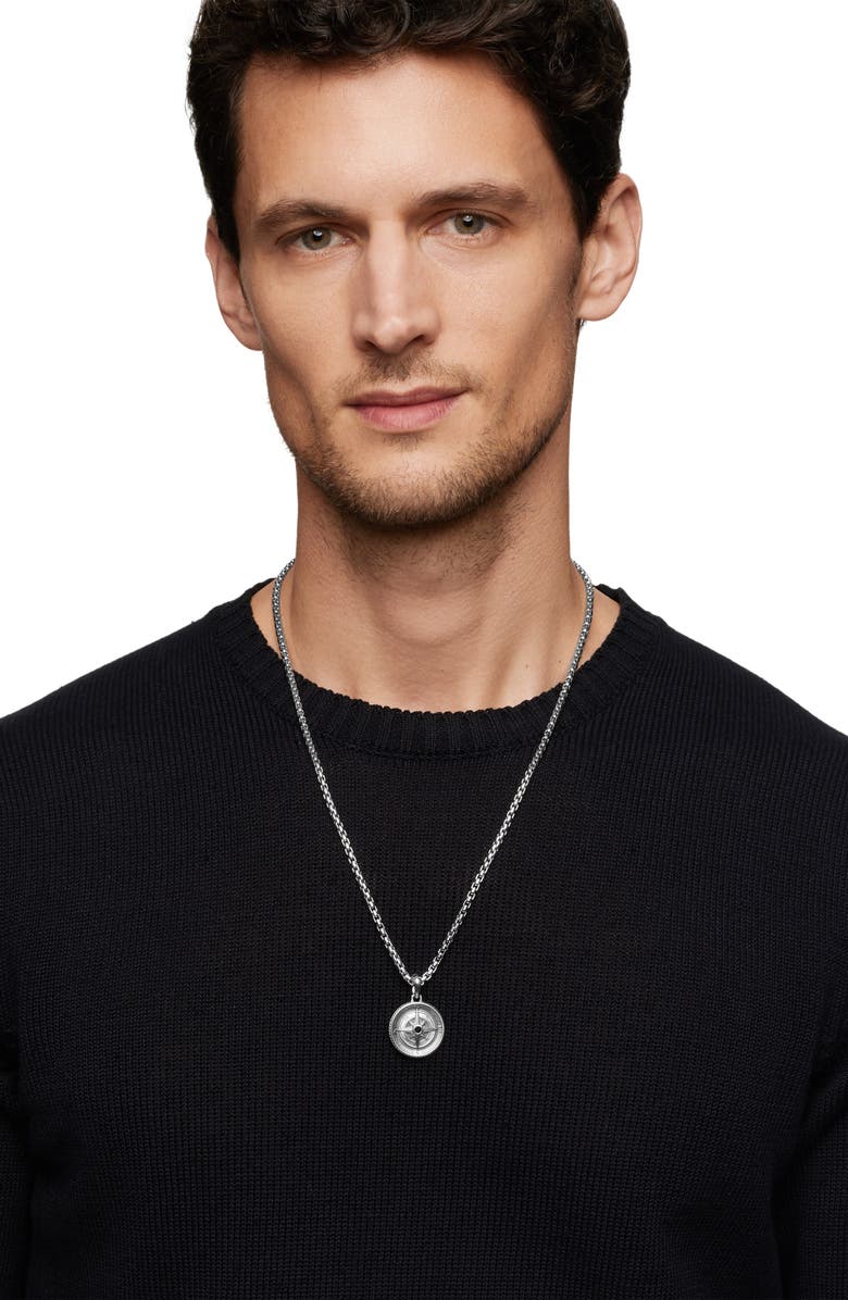 David Yurman Maritime Compass Pendant, Alternate, color, Silver Pave