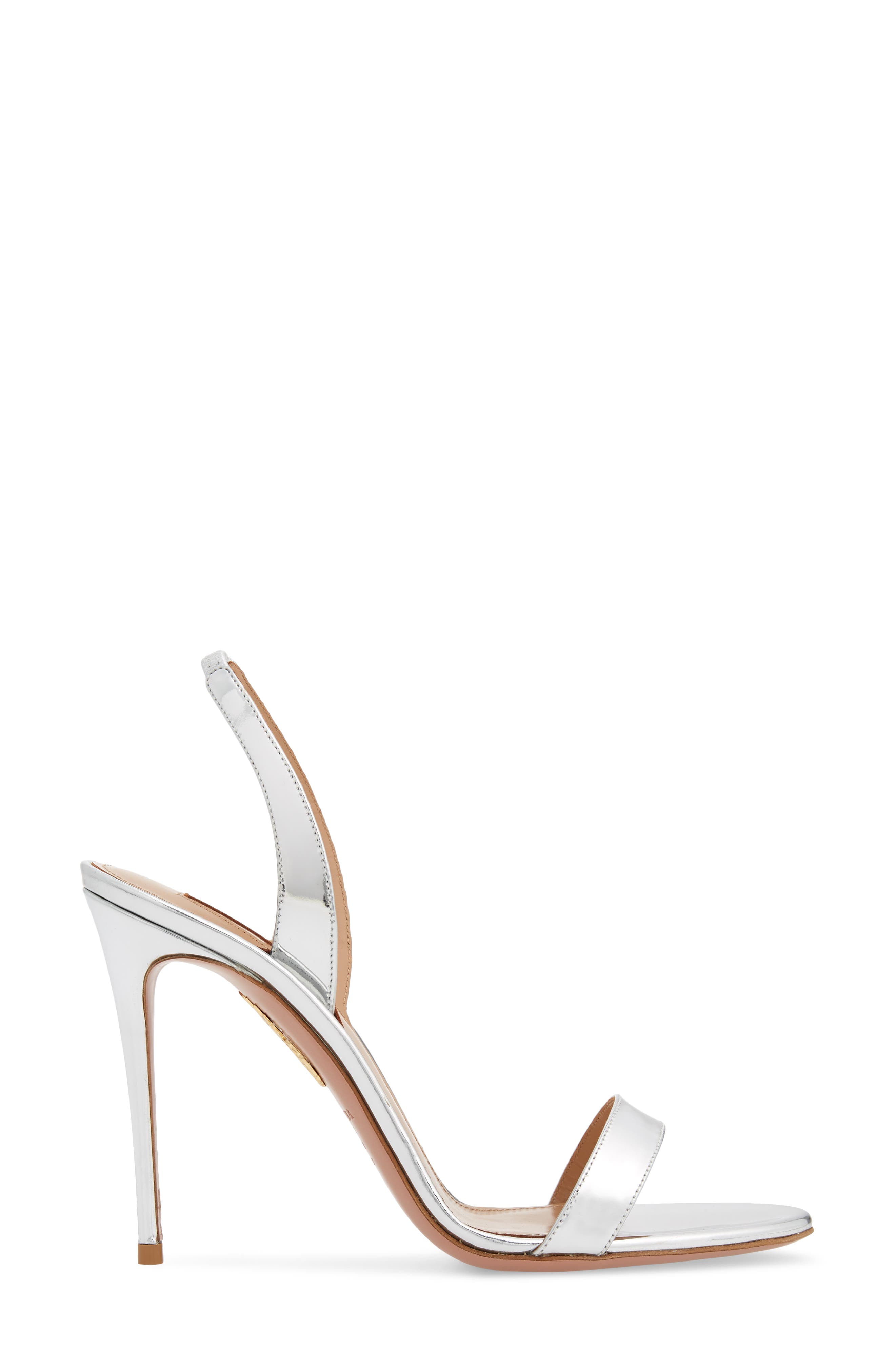 Snake Embossed Slingback Sandal, Alternate, color, SILVER