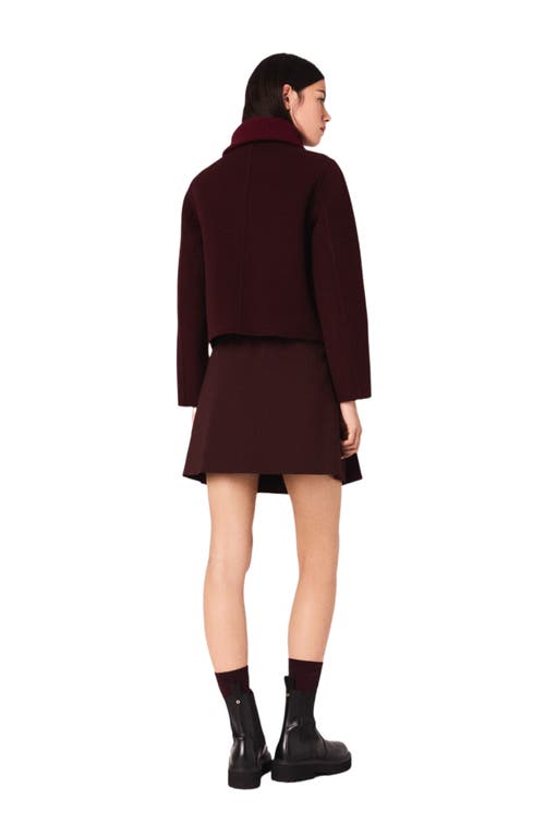 Maje Reversible Double-faced Jacket In Burgundy