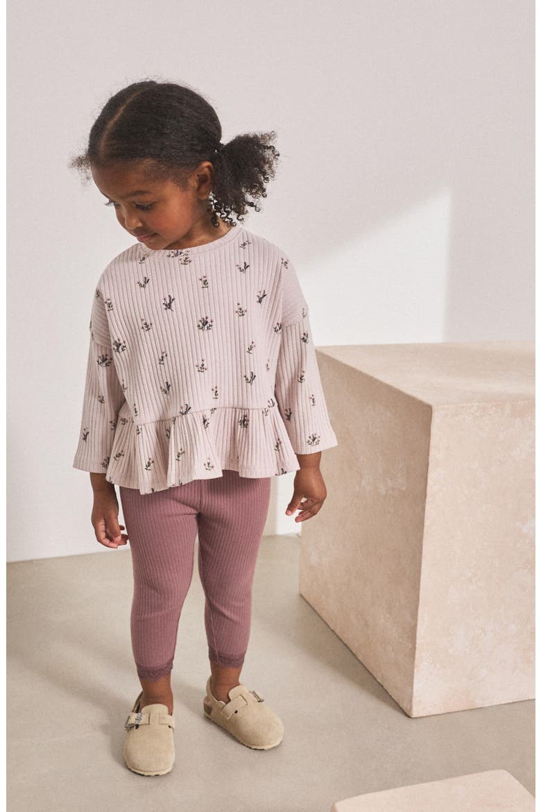 Kids' Frill Hem T-Shirt & Leggings Set, Alternate, color, PURPLE