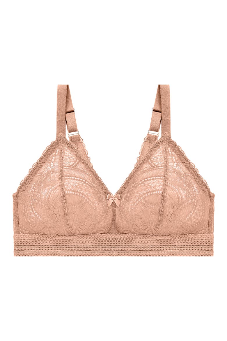 Bramour Gramercy Luxe Lace Bralette, Alternate, color, CAPPUCCINO