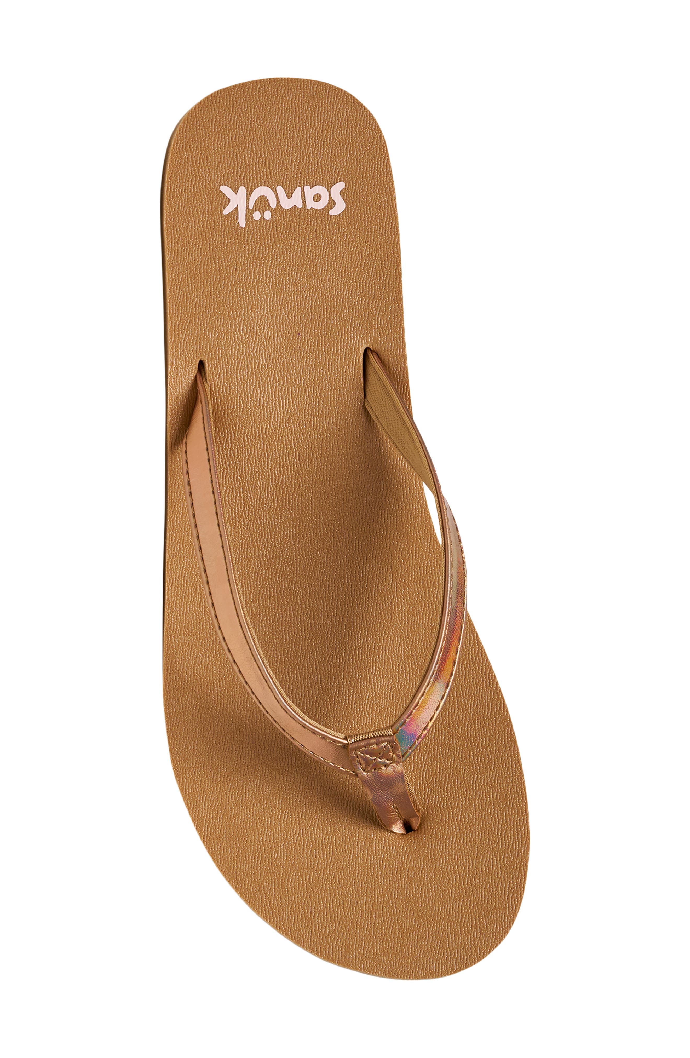Sanuk Yoga Joy II Flip Flop, Alternate, color, Rose Gold