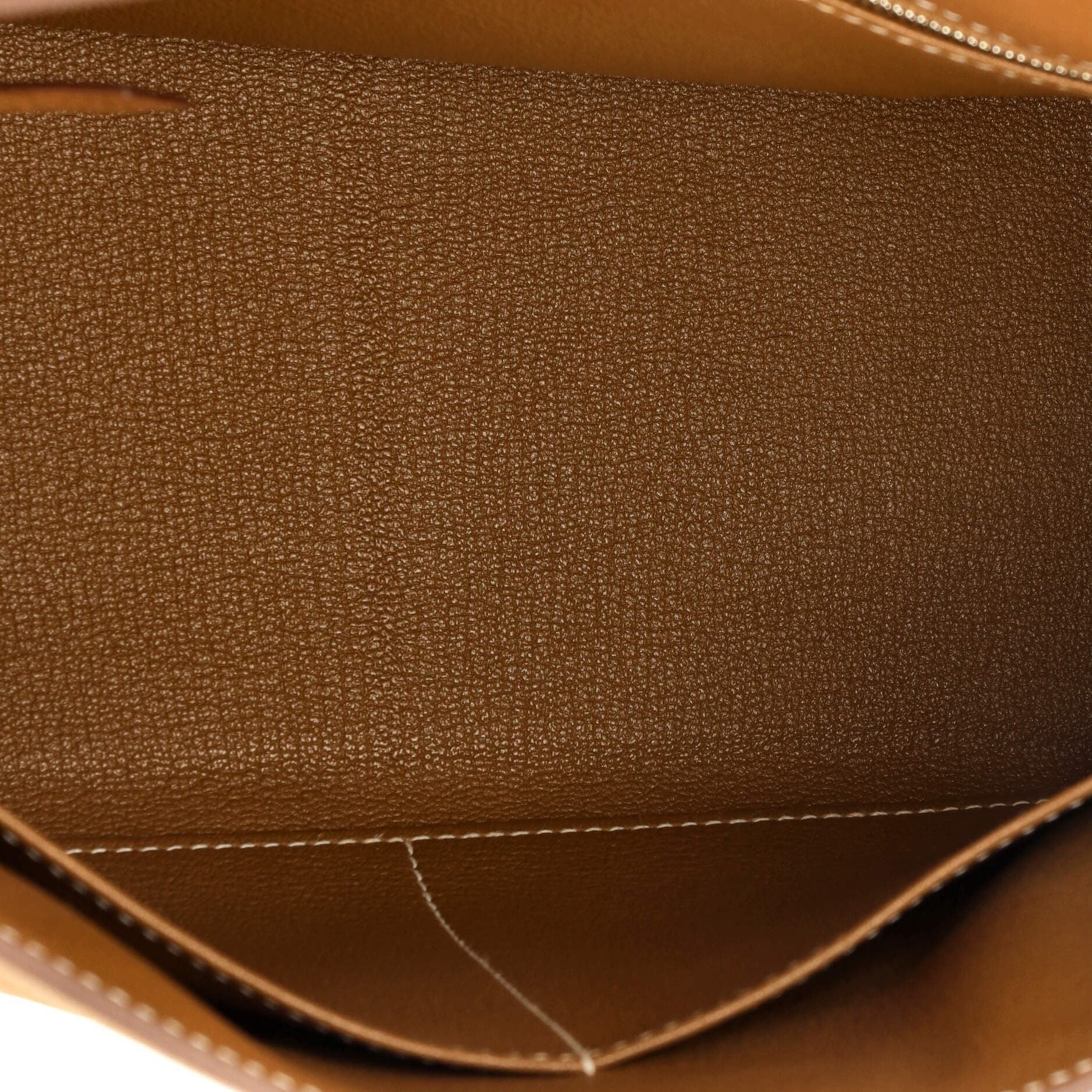 Pre-Owned Hermes Kelly Handbag Brown Togo with Palladium Hardware 28, Alternate, color, 