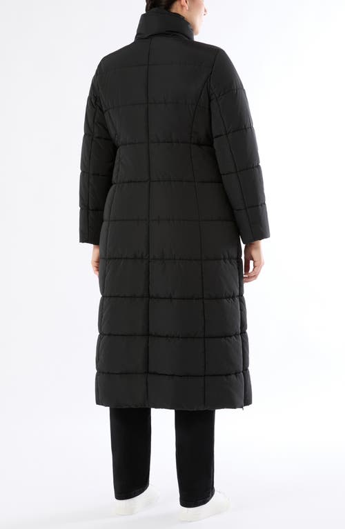 Marina Rinaldi Quark Water Repellent Quilted Coat In Black